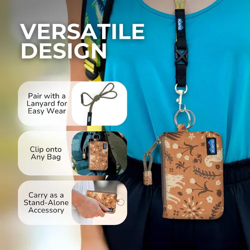 Vista 37 de KAVU Stirling Cartera delgada de lona de algodón con cremallera de doble cara