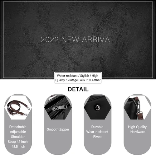 Vista 6 de LOVEVOOK Carteras Bolso Tote para Mujer, Bolsos Grandes de Hombro, Bolsas de Trabajo de Cuero con Múltiples Bolsillos, Bolso Satchel Hobo