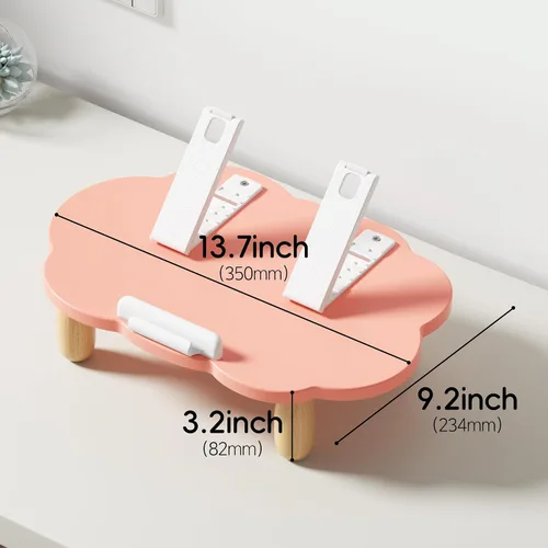Vista 7 de AFOOYO - Soporte ajustable de madera para laptop, soporte de computadora ergonómico con ángulos de altura, soporte elevador en forma de nube