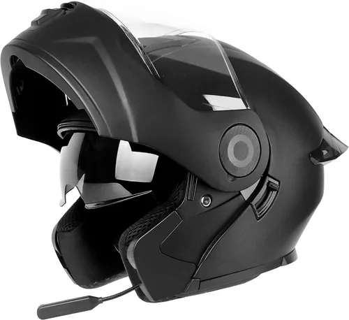 Vista 4 de GDM Raptor Modular Bluetooth Casco de motocicleta abatible, negro mate