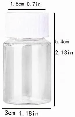 Vista 2 de HLLMX - 8 botellas vacías de plástico transparente para píldoras, botella de reactivo químico, botella de líquido botella de polvo sólido, 0.7 fl oz