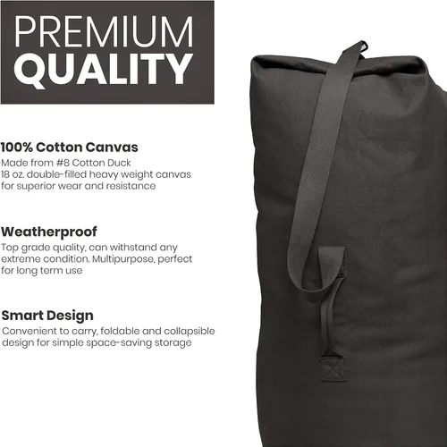 Vista 4 de WHITEDUCK Bolsa de lona plegable de carga superior, resistente al agua, estilo militar, para hombres y mujeres, gimnasio, deportes, viajes