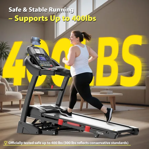 Vista 4 de Cinta de correr con ventilador, caminadora plegable de 5.1 HP con capacidad