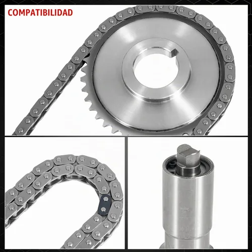 Vista 7 de Kit de cadena de distribución 94201S con tensor, riel de guía, piñón de manivela, piñón de eje Compatible con Chevy Malibu Equinox Buick LaCrosse L4