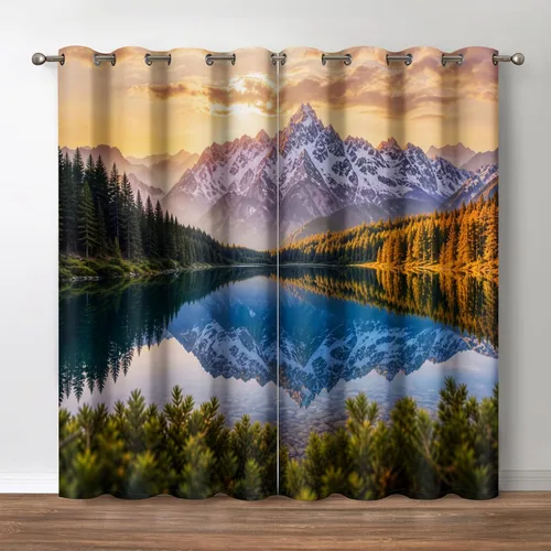 Vista 33 de Jekeno Cortinas opacas con palmeras oceánicas, playa, cielo, sol, decoración de paisaje marino para dormitorio, sala de estar, cortinas de ventana