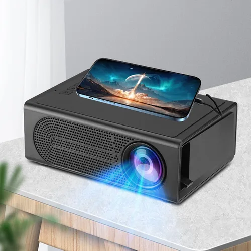 Vista 5 de Portable Wall Projector, Mini Projector for Bedroom with Remote LED, Projector 1080P HD, Projector for Living Room Bedroom HDMI/USB/AV/Memory Card