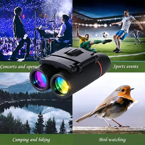 Vista 2 de Prismáticos para adultos de 8 x 21 pulgadas, mini binocular compacto de bolsillo pequeño para observación de aves, conciertos, teatro, ópera