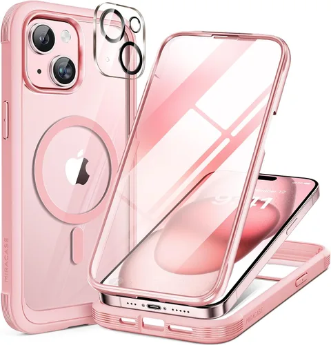 Vista 28 de Miracase - Funda magnética para iPhone 13 Pro Max de 6.7 pulgadas (compatible con MagSafe), transparente, completo, protector de pantalla de vidrio