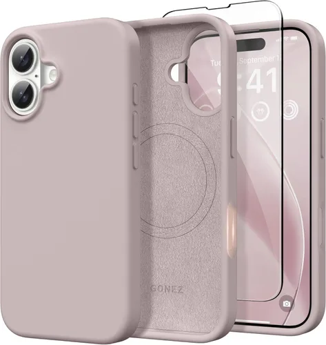 Vista 72 de GONEZ Funda magnética para iPhone 14, compatible con Magsafe, con protector de pantalla + protector de cámara, forro de microfibra antiarañazos