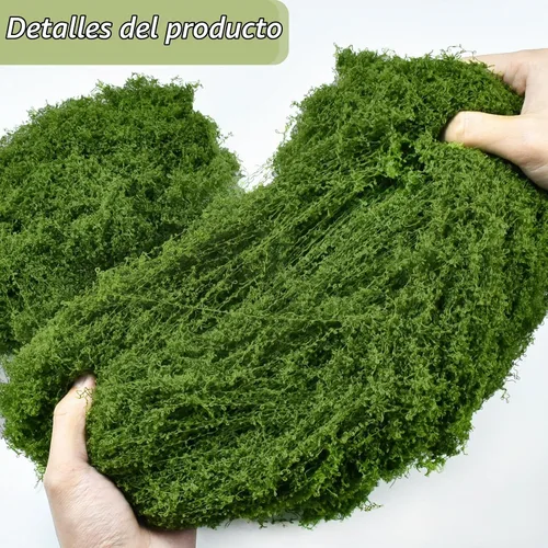 Vista 3 de Musgo verde artificial de 5,3 oz decorativo para manualidades, musgo oscuro sintético para centros de mesa de bricolaje, decoración de bodas