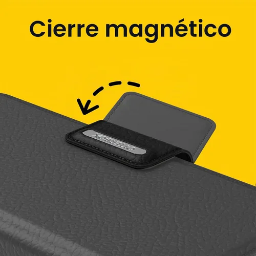 Vista 4 de OtterBox Funda para iPhone 14 Pro Max (solamente) Strada Series - SHADOW (negro), tarjetero, cuero genuino, fácil de guardar en el bolsillo