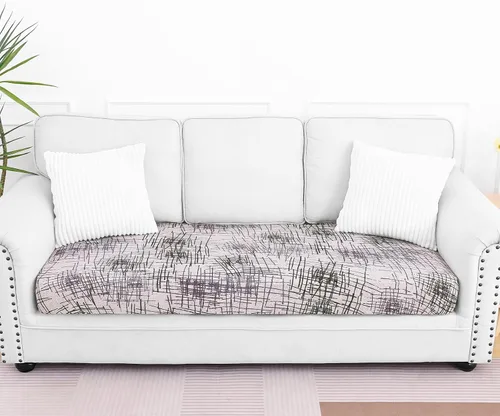 Vista 50 de Smiry Fundas de cojín de sofá estampadas, fundas elásticas suaves para sofá, fundas de sofá lavables antideslizantes, protector de muebles para Beige