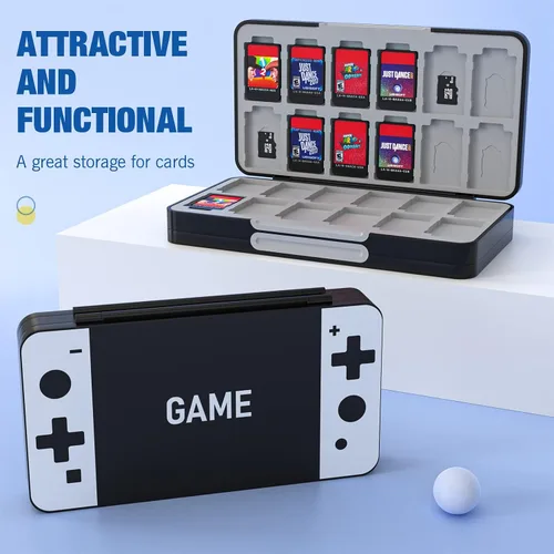 Vista 6 de MoKo Funda para 48 tarjetas de juego compatible con Nintendo Switch OLED 2021SwitchSwitch Lite funda para juegos Switch para tarjetas de juego de 48