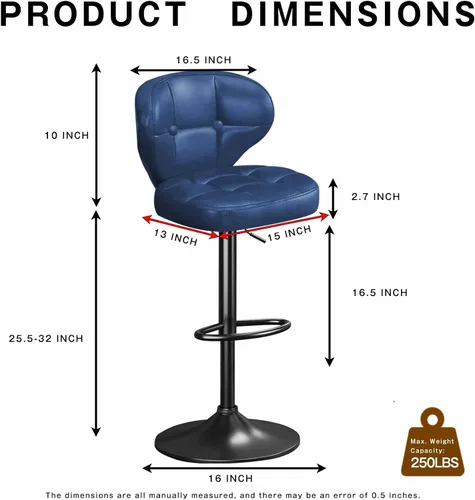 Vista 2 de Juego de 4 Taburetes de Bar, Sillas de Bar Giratorias Ajustables con Respaldo y Reposapiés, Modernos Taburetes de Altura de Mostrador Tapizados