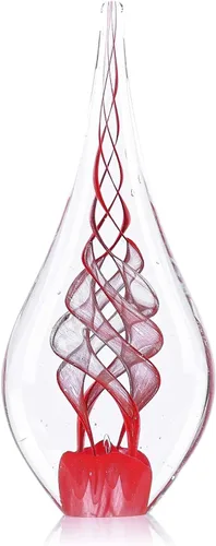 Vista 10 de Escultura de vidrio soplado a mano, decoración única de estilo mediterráneo, figura de vidrio con acabado similar al cristal, pisapapeles