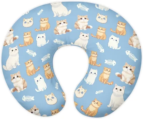 Vista 25 de Funda de almohada de alimentación de ajolote azul, funda de almohada de lactancia materna con margaritas para niñas recién nacidas, funda