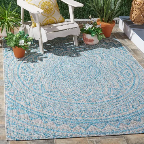 Vista 58 de SAFAVIEH Alfombra lavable al aire libre Courtyard Collection - 2'3" x 5', marfil y verde, no desprende pelusa y fácil limpieza, ideal para patio