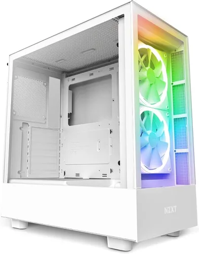 Vista 9 de NZXT H5 Flow RGB Estuche compacto ATX para juegos de PC de torre media – Panel frontal perforado de alto flujo de aire – Panel lateral de vidrio