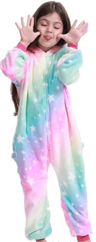 Vista 2 de Zorxu Disfraz de unicornio para niñas, disfraz de animal para Halloween, cosplay, unisex, regalos de Navidad para niños, rosa, 10-12 años