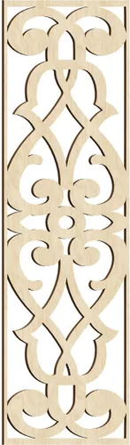 Vista 25 de 9 3/8"W x 24 3/8"H x 1/4"T Bellaire Decorativos Paneles de pared de madera calado, abedul