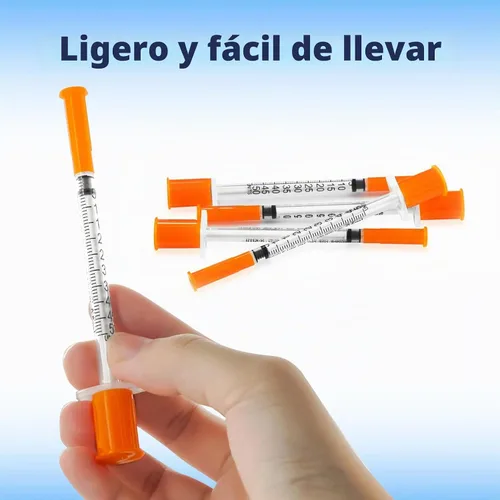 Vista 7 de CAILOS - Jeringa de 30G 0.5ml U-100, 0.5cc, calibre 30, 5/16 de pulgada (8mm), suministros de laboratorio desechables, paquete de 20