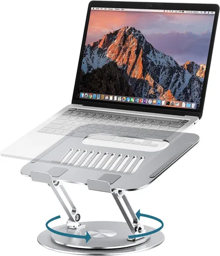 Vista 12 de Lifelong Soporte ergonómico ajustable para laptop para escritorio, altura de hasta 20 pulgadas, soporte elevador portátil para computadora portátil