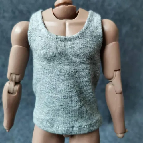 Vista 6 de Camiseta a escala personalizada de 1/6, chaleco sin mangas, para figura de acción masculina y femenina de 12 pulgadas, juguete de muñeca