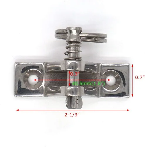 Vista 3 de VTurboWay Bimini Top Deck Hinge with Pin and Ring, 316 Stainless Steel, Free Installation Screws
