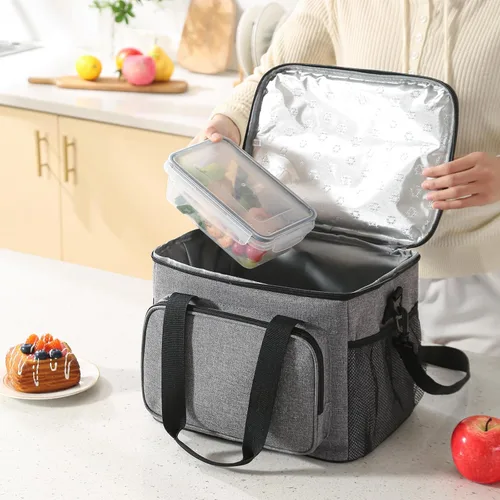 Vista 2 de Insulated Lunch Bag for Men & Women, 24-Can Leakproof Large Adult Lunch Box Cooler with Shoulder Strap, Upgraded Thermal Lunchbox for Travel, Beach