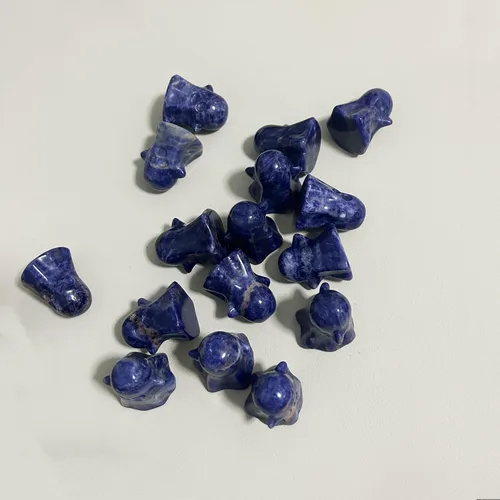 Vista 3 de Estatua de fantasma de sodalita, piedra preciosa tallada a mano de 1.18 pulgadas, piedra de cristal curativa Reiki para decoración de fiesta
