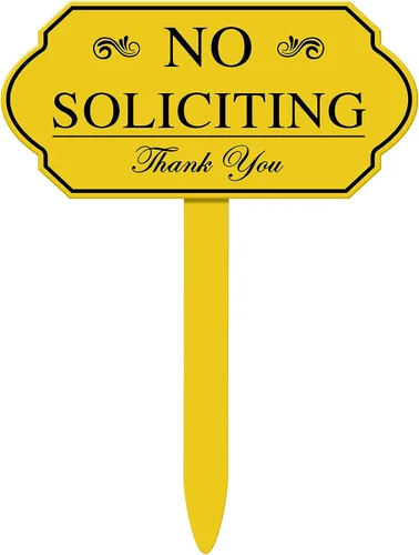 Vista 9 de Amyhill Letrero de No Soliciting con estaca para patio, 7 x 3.5 pulgadas, diseño de conducción privada de No Trespassing, resistente a