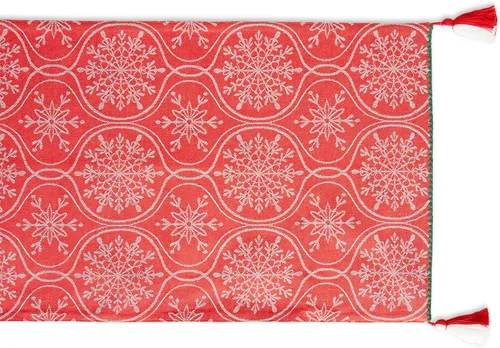 Vista 3 de DII Joyful Snowflakes Collection - Camino de mesa reversible de Navidad, 14 x 108 pulgadas
