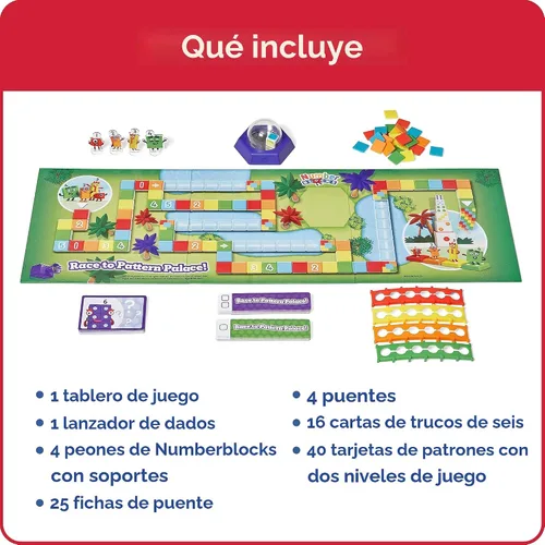 Vista 2 de hand2mind Numberblocks Race to Pattern Palace! Juego de mesa, juegos de mesa educativos, números para niños pequeños, juguetes de matemáticas