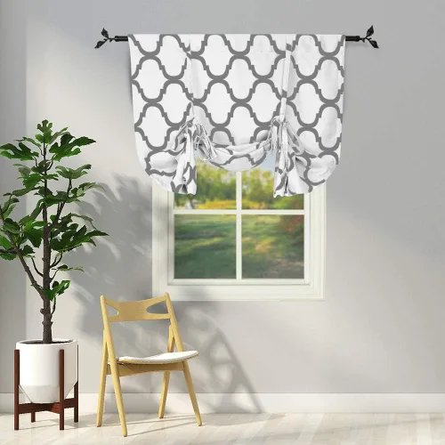 Vista 39 de Melodieux - Cortinas de bolsillo de moda marroquí para cocina, cafetería o baño, pequeñas ventanas