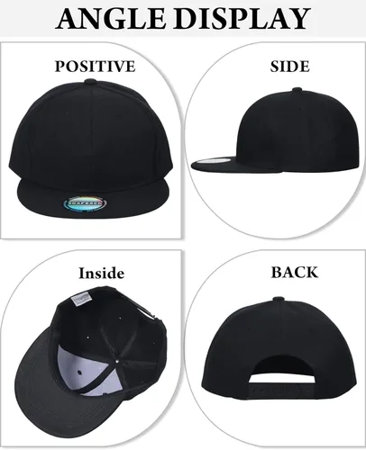 Vista 4 de 15 Pack Snapback Hats for Men Hip Hop Style Hats Solid Baseball Hats Adjustable Snapback Cap Flat Brim Baseball Caps