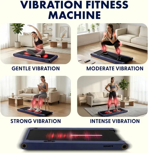 Vista 3 de Squatz - Caminadora 2 en 1 con placas vibratorias, almohadilla compacta para debajo del escritorio con control remoto, pantalla LED, banda