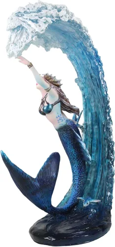 Vista 7 de Ebros Gift Anne Stokes Fantasía Arte Agua Elemental Sirena Surf Las olas Aqua Spirit Magic Water Bender Coleccionista Figura Guerrero Avatar