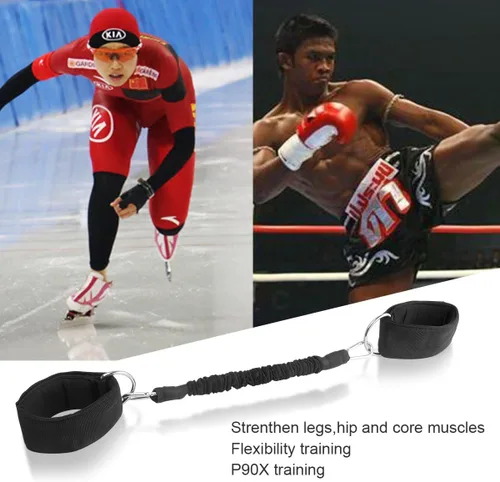 Vista 3 de Bandas de resistencia para piernas de fuerza con correas de tobillo Entrenamiento de agilidad de velocidad para correr Taekwondo Patinaje Ejercicio