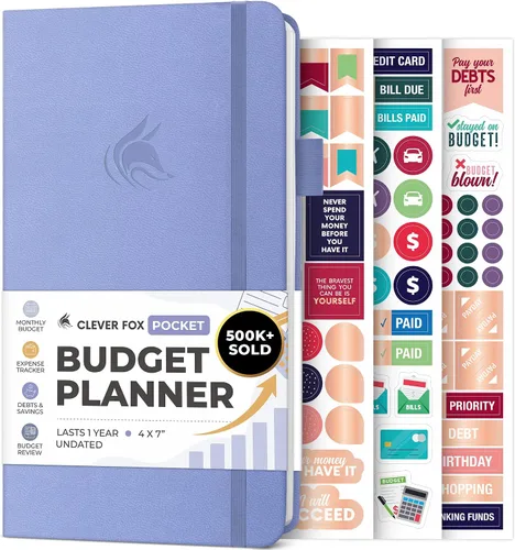 Vista 11 de Clever Fox Planificador de presupuesto de bolsillo, mini cuaderno de seguimiento de gastos. Organizador de presupuestos mensual, cuaderno