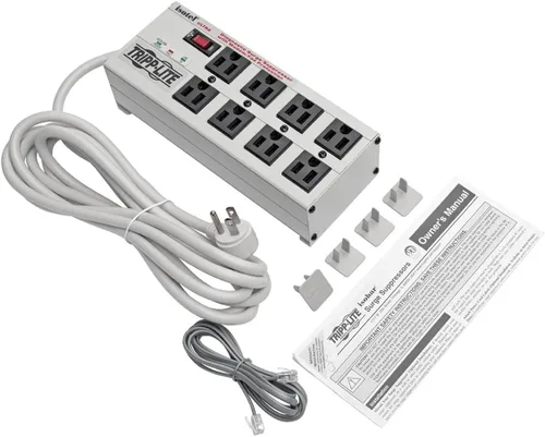 Vista 4 de Tripp Lite Isobar - Protector de sobretensiones de 8 tomas, cable de 12 pies, enchufe de ángulo recto, 3840 julios, LED de diagnóstico