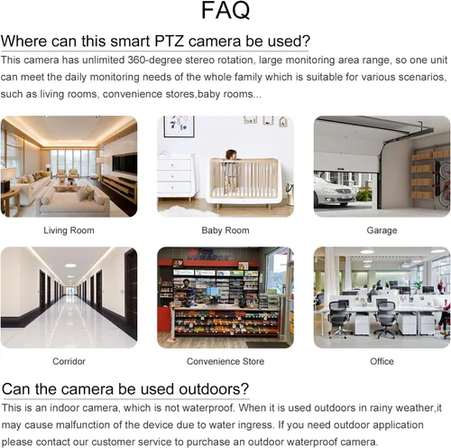 Vista 7 de Cámara de seguridad interior 2K Pet Camera 2.4 GHz Dog Camera Blanco App Motion Detection Auto Tracking Alarm Live Notice Schedule Default