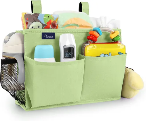 Vista 58 de Surblue Organizador de cama colgante para mesita de noche, bolsa de almacenamiento con bolsillo para literas y camas de hospital, habitaciones