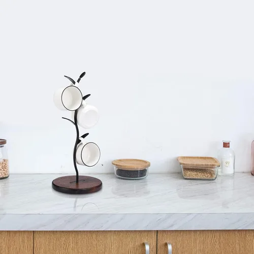 Vista 5 de ALLCENER Soporte para Tazas, Árbol de Tazas para Encimera, Organizador de Barra de Café y Té, Accesorio para Barra de Café y Organizador de Cocina