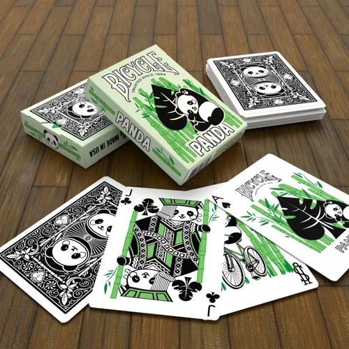 Vista 5 de Baraja de cartas Bicycle Panda, lindas cartas con animales, 1 mazo