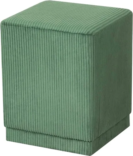 Vista 12 de Joveco Taburete otomano cuadrado tapizado de terciopelo, taburete de maquillaje para dormitorio, sala de estar (terciopelo blanco crema)