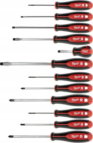 Vista 2 de Milwaukee Juego de 12 destornilladores Tri-Lobe 4932472003, rojo