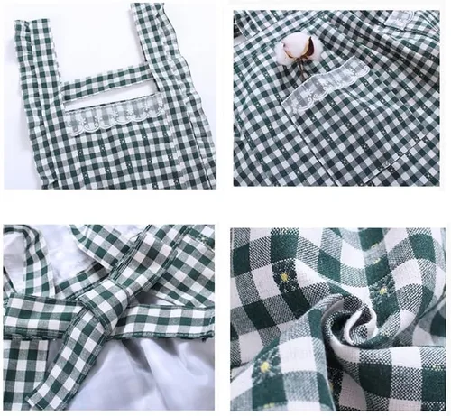 Vista 2 de Bonito delantal para mujer con bolsillos, delantal clásico vintage, delantal de cocina de 34 x 27 pulgadas, perfecto para cafetería, hornear, cocinar
