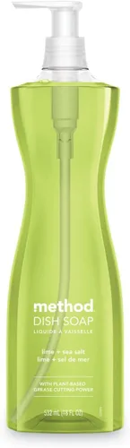 Vista 9 de Method Jabón de gel para platos, aroma a clementina, resistente a la grasa y alimentos pegados, fórmula libre de crueldad, fabricado con plástico