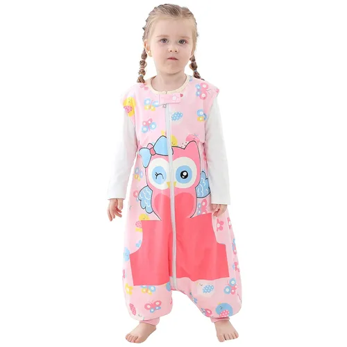 Vista 9 de MICHLEY Manta unisex para bebé, saco de dormir sin mangas con pies, gato, 1-3T