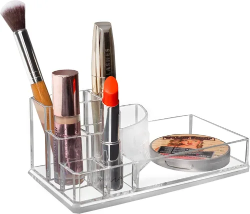 Vista 7 de Kryllic Organizador de lápiz labial, organizador de almacenamiento de cosméticos de maquillaje, organizador de plástico transparente con múltiples